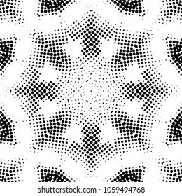 Abstract black and white  psychedelic kaleidoscopic seamless pattern.vector