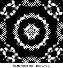 Abstract black and white  psychedelic kaleidoscopic seamless pattern.vector
