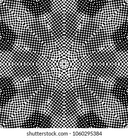 Abstract black and white  psychedelic kaleidoscopic seamless pattern.vector