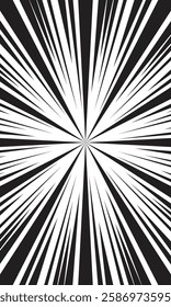 Abstract black and white radial lines comic wallpaper
