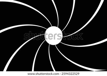 Abstract Black and White Radial Lines Design.