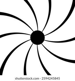Abstract Black and White Radial Pattern Image.