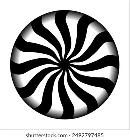 Abstract black and white rays wallpaper design. Rotating lines for template, banner, poster, flyer. Black and white swirl or whirlpool. Vector background.