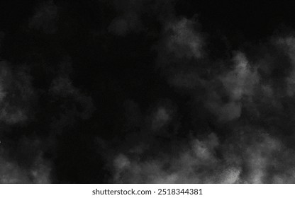 Abstract black and white realistic smoke clouds with shadow overlay effect background. Mystery dark background with spooky white light and fog. Vector illustration of smoky mist toxic vapor on floor.