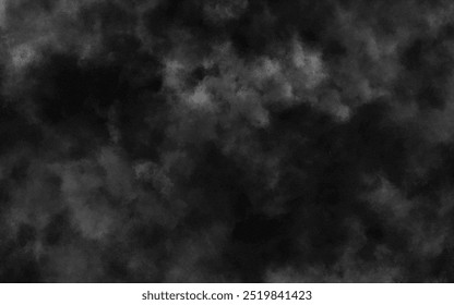 Abstract black and white realistic smoke clouds with shadow overlay effect background. Mystery dark background with spooky white light and fog. Vector illustration of smoky mist toxic vapor on floor.