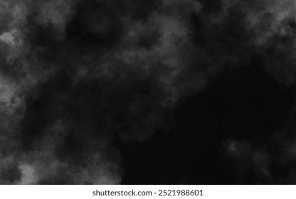 Abstract black and white realistic smoke clouds with shadow overlay effect background. Mystery dark background with spooky white light and fog. Vector illustration of smoky mist toxic vapor on floor.