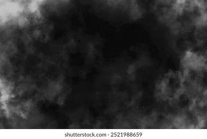 Abstract black and white realistic smoke clouds with shadow overlay effect background. Mystery dark background with spooky white light and fog. Vector illustration of smoky mist toxic vapor on floor.