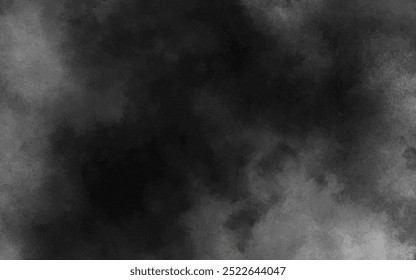 Abstract black and white realistic smoke clouds with shadow overlay effect background. Mystery dark background with spooky white light and fog. Vector illustration of smoky mist toxic vapor on floor.