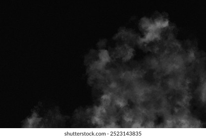 Abstract black and white realistic smoke clouds with shadow overlay effect background. Mystery dark background with spooky white light and fog. Vector illustration of smoky mist toxic vapor on floor.