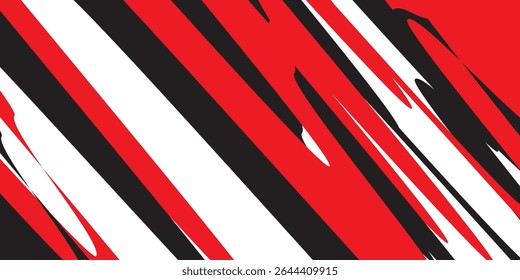 Fundo preto e branco vermelho abstrato com linhas de ziguezague e padrões de pontas.