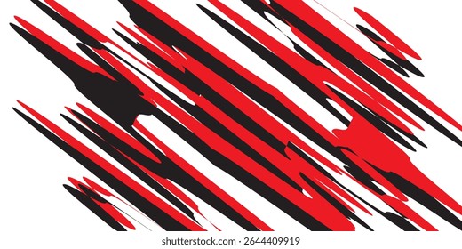 Fundo preto e branco vermelho abstrato com linhas de ziguezague e padrões de pontas.