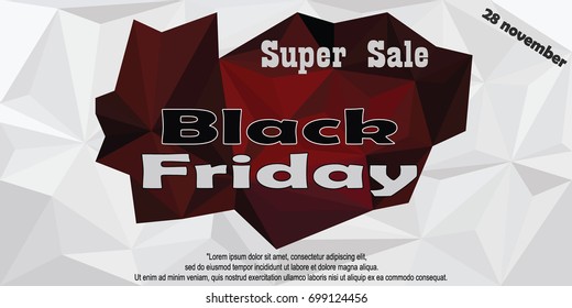 Abstract black and white red text background - black Friday.Vetctor.

