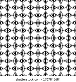 abstract black and white repetitive background with rhombus, squares. geometric seamless pattern. vector fabric swatch. wrapping paper. continuous print. design element for home decor, phone case