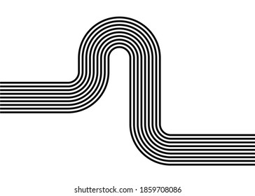 Curved Lines Vector Art & Graphics