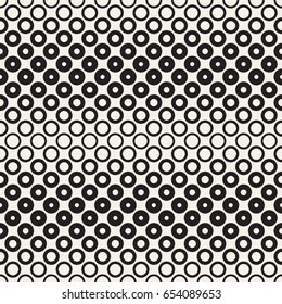 Abstract black and white ring pattern background. Seamless geometric circle halftone. Stylish modern texture

