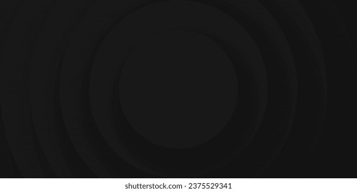 Abstract black and white round background with concentric circles. Vector illustration.