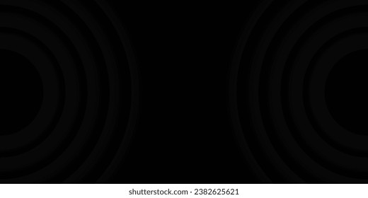 Abstract black and white round background with concentric circles. Vector illustration.