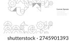 abstract black white round. geometric gear wheel texture background. retro styled pattern. technological concept.
