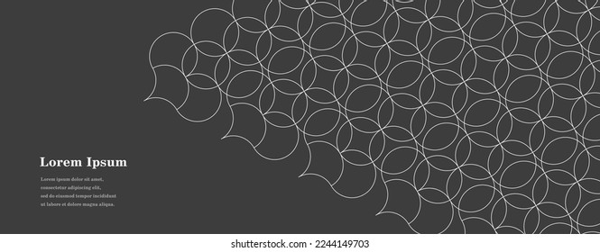 abstract black white round, geometric texture background, Japanese pattern, traditional concept