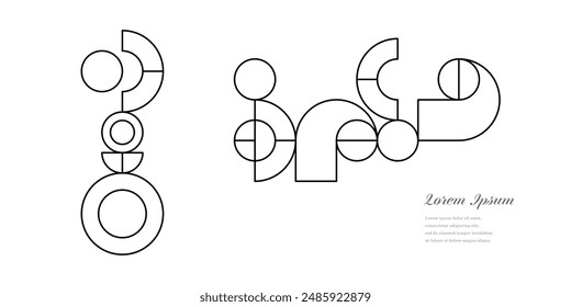 abstracto negro blanco redondo. círculo geométrico icono de fondo. patrón de estilo retro. concepto tradicional.
