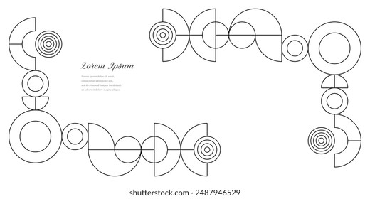 abstract black white round. geometric circle texture background. retro styled frame pattern. traditional concept.