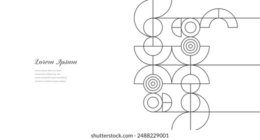 abstract black white round. geometric circle line texture background. retro styled pattern. traditional concept.