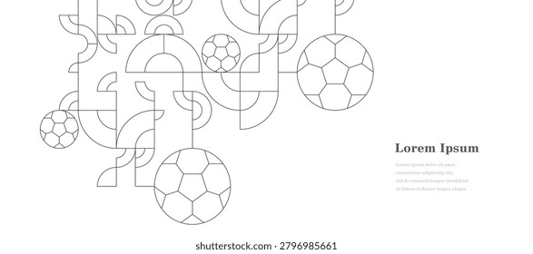 abstract black white round. geometric circle texture background. soccer ball pattern. sports concept.