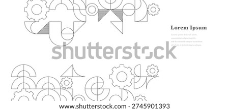 abstract black white round. geometric gear wheel texture background. retro styled pattern. technological concept.