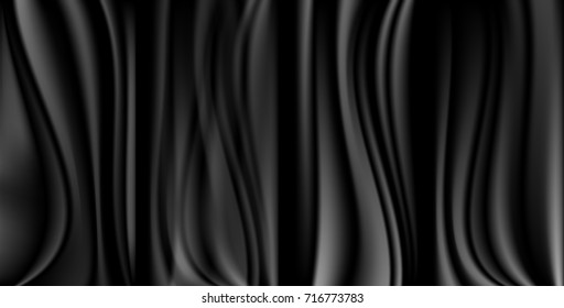 Abstract black and white satin background. Luxury cloth for fashion designer. 