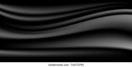 Abstract black and white satin background. Luxury cloth for fashion designer. 