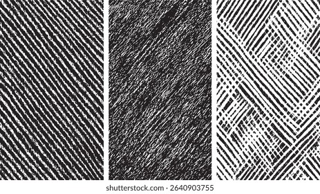 Abstract black and white scribble texture collection for artistic backgrounds and design elements