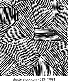 Abstract black and white seamless artistic pattern. Vector background