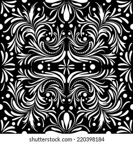Abstract black and white seamless background, EPS8 - vector graphics.