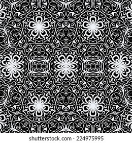 Abstract black and white seamless background, EPS8 - vector graphics.