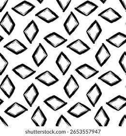 Abstract black and white seamless background of playing card suits