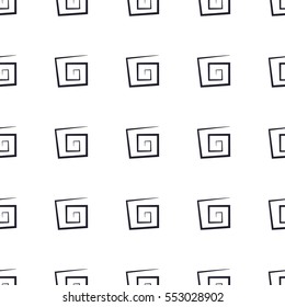 Abstract black and white seamless background, repeating texture of square spirals, vector illustration.