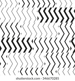 Abstract black and white seamless chevron pattern. Vector background