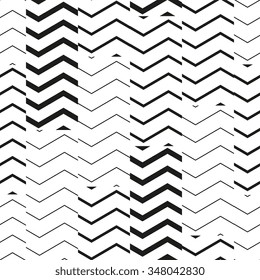 Abstract black and white seamless chevron pattern. Vector background