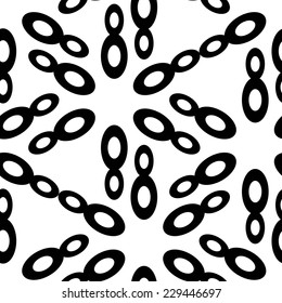 Abstract black and white seamless ellipses pattern