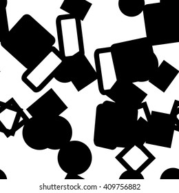 Abstract black and white seamless geometric pattern. Vector background for print onto fabric, textile and wallpaper. 