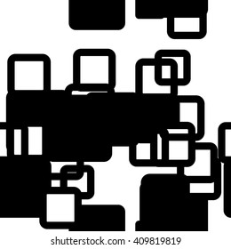 Abstract black and white seamless geometric pattern. Vector background for print onto fabric, textile and wallpaper. 