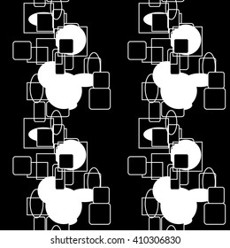 Abstract black and white seamless geometric pattern. Vector background for print onto fabric, textile and wallpaper. 
