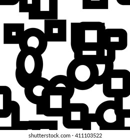 Abstract black and white seamless geometric pattern. Vector background for print onto fabric, textile and wallpaper. 