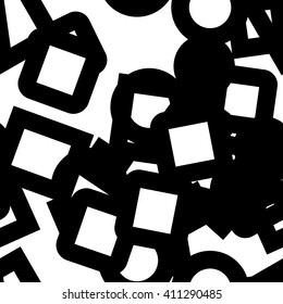 Abstract black and white seamless geometric pattern. Vector background for print onto fabric, textile and wallpaper. 