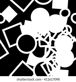 Abstract black and white seamless geometric pattern. Vector background for print onto fabric, textile and wallpaper. 