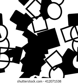 Abstract black and white seamless geometric pattern. Vector background for print onto fabric, textile and wallpaper. 