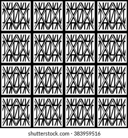 Abstract black and white seamless hand drawn texture, vector illustration.