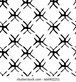 Abstract black and white seamless hand drawn vector pattern
