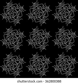 Abstract black and white seamless ornament pattern