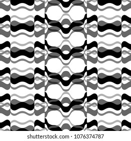 Abstract black and white seamless pattern. linear pattern. geometric minimalistic background. wave vector illustration